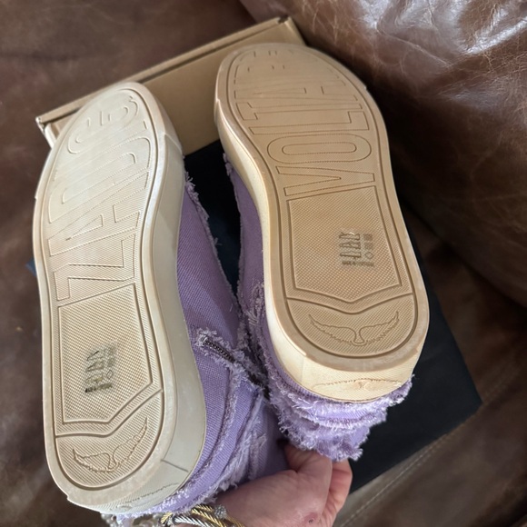 NEW Zadig & Voltaire Women's Purple Canvas Boomerang Tigh Top Sneakers Size 6.5 - Picture 7 of 11